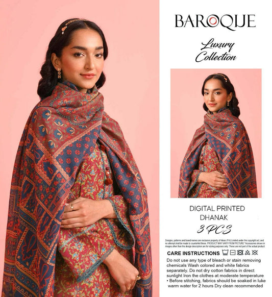 Baroque 3pece digital printed Dhanak