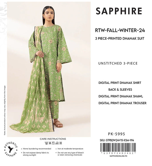 Sapphire 3pece printed dhanak