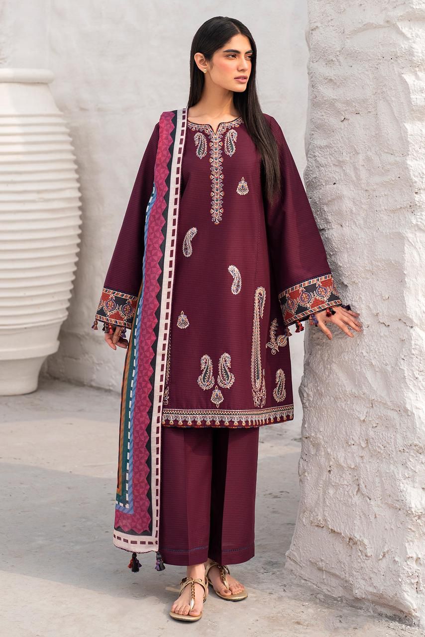 Jazmin Dhanak Embroidered 3-Piece Unstiched