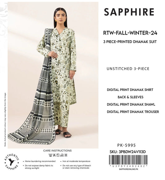 Sapphire 3pece printed dhanak