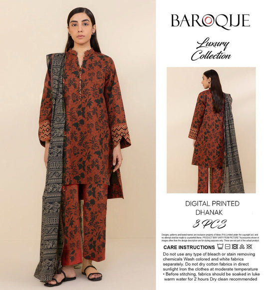 Baroque 3pece digital printed Dhanak