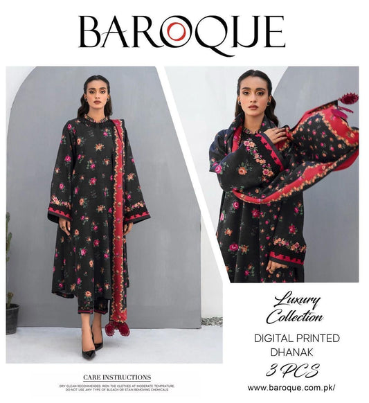 Baroque 3pece digital printed Dhanak