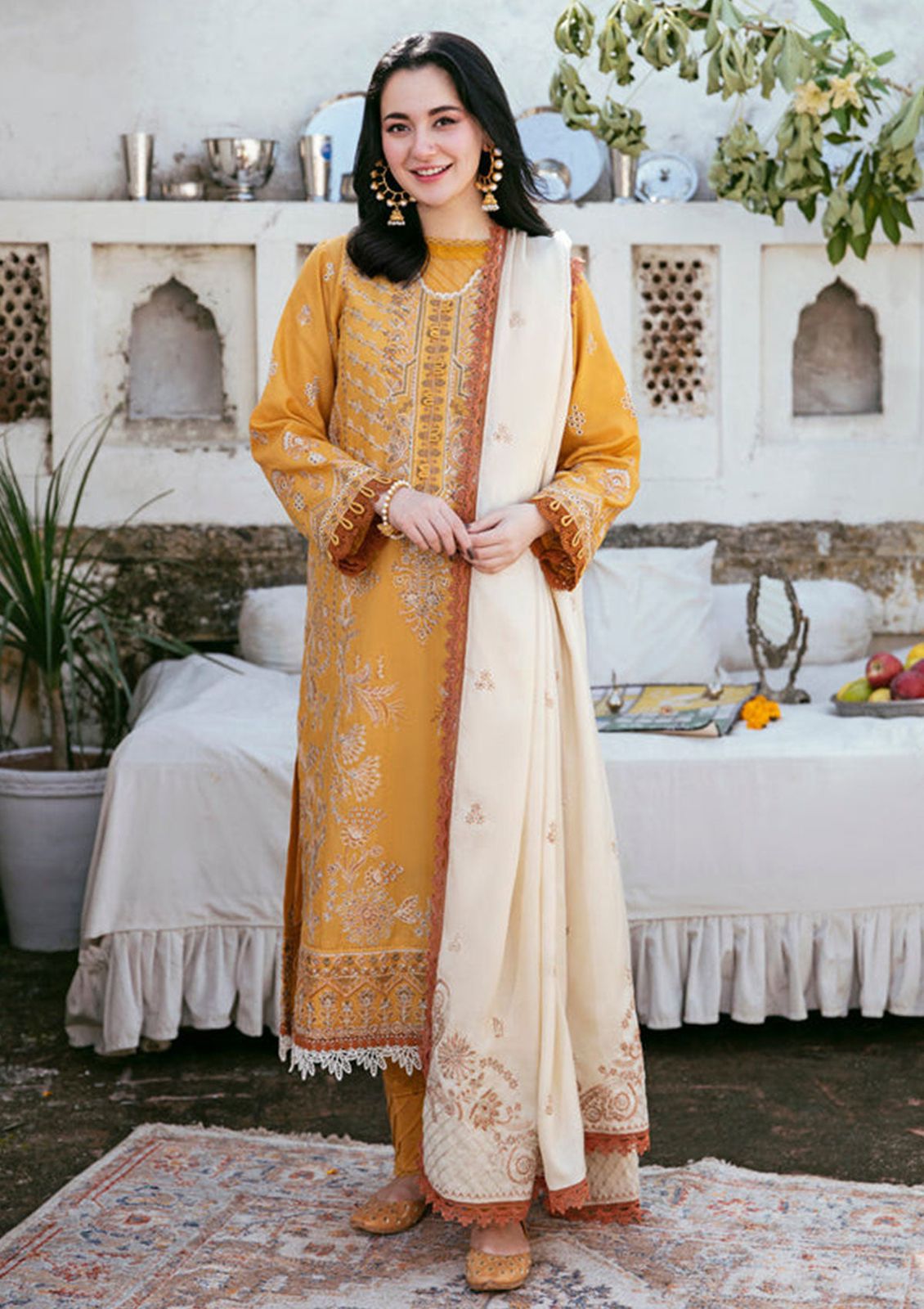 Florent Dhanak Embroidered 3-Piece Unstiched