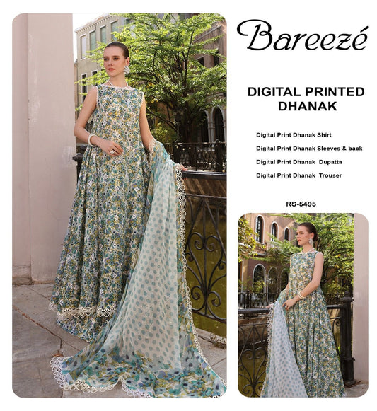 Breeze 3pc digital printed dhanak