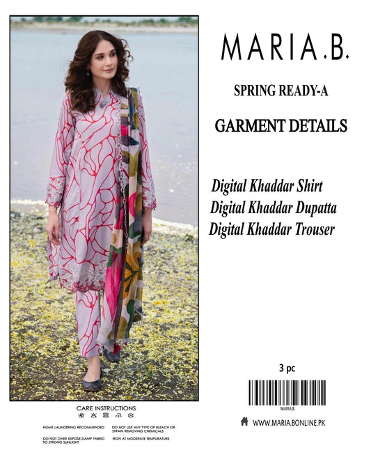 maria b 3pece digital printed kahddar