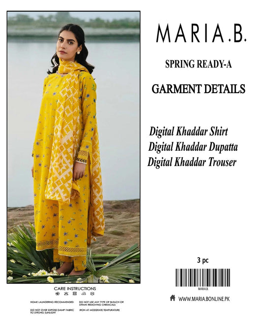 maria b 3pece digital printed khaddar