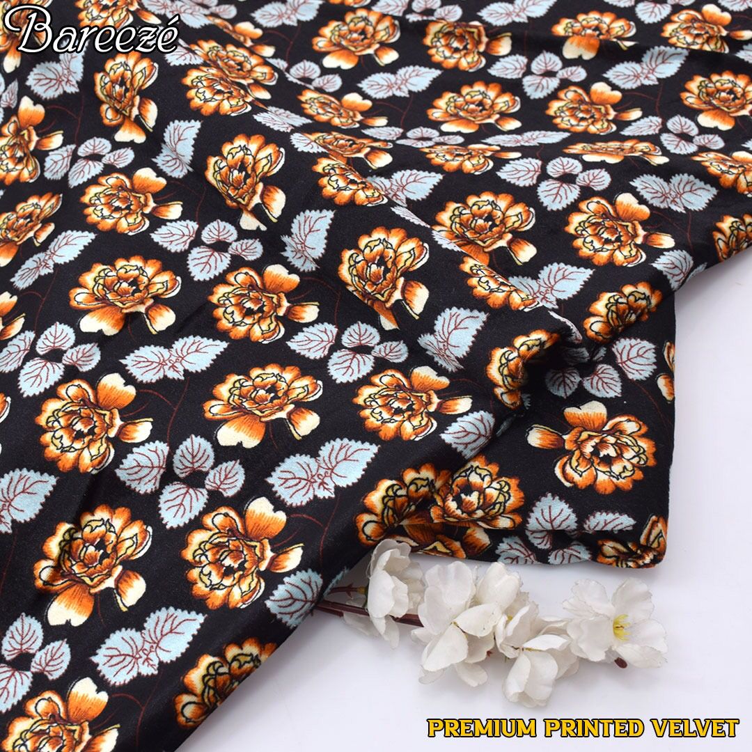 Premium Printed Velvet unstitched 2pcs