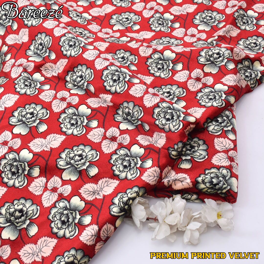 Premium Printed Velvet unstitched 2pcs