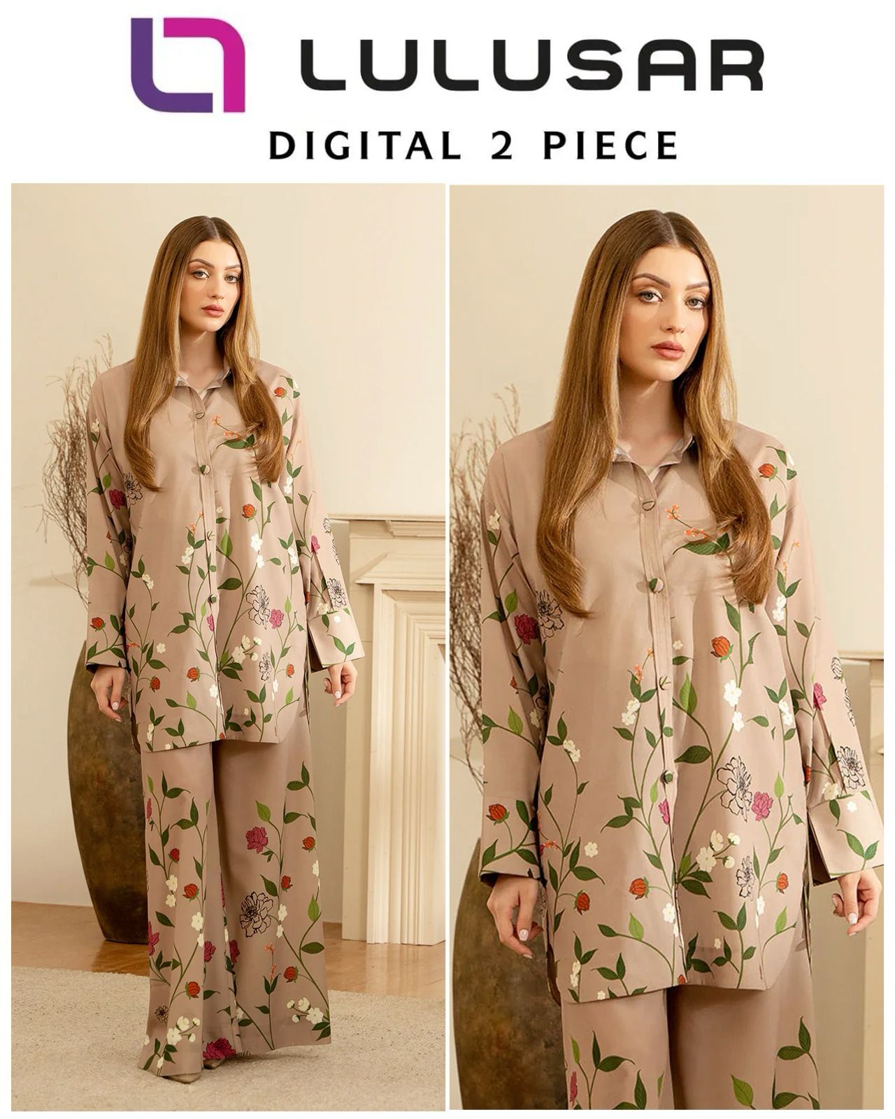 LULUSAR DIGITAL PRINTED 2 PIECE