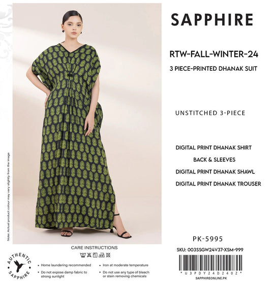 Sapphire 3pece printed dhanak