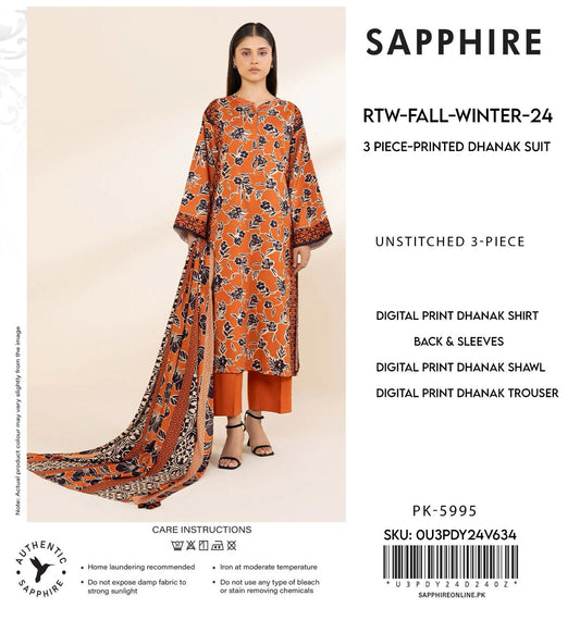 Sapphire 3pece printed dhanak