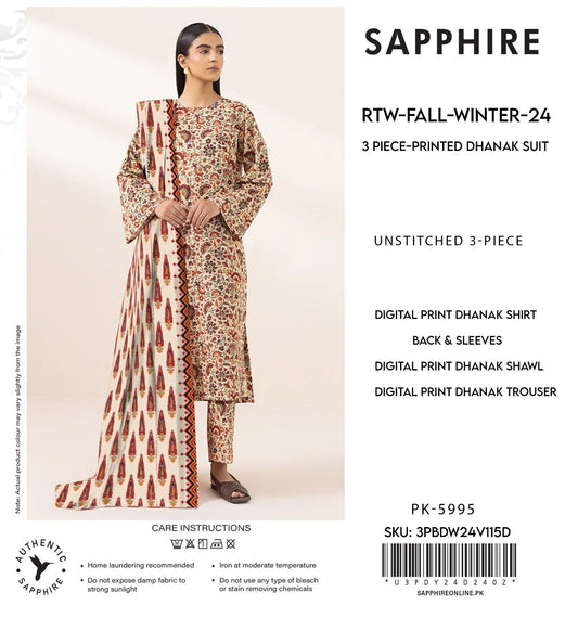 Sapphire 3pece printed dhanak