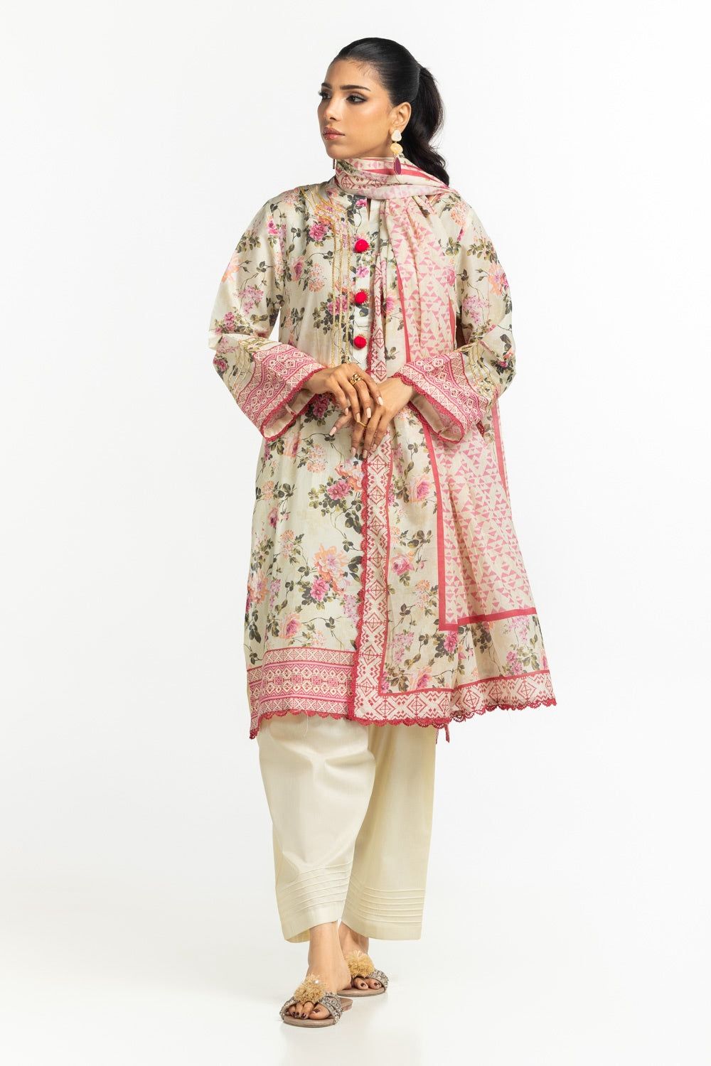 Gul Ahmed Lawn 3-Piece Stitched