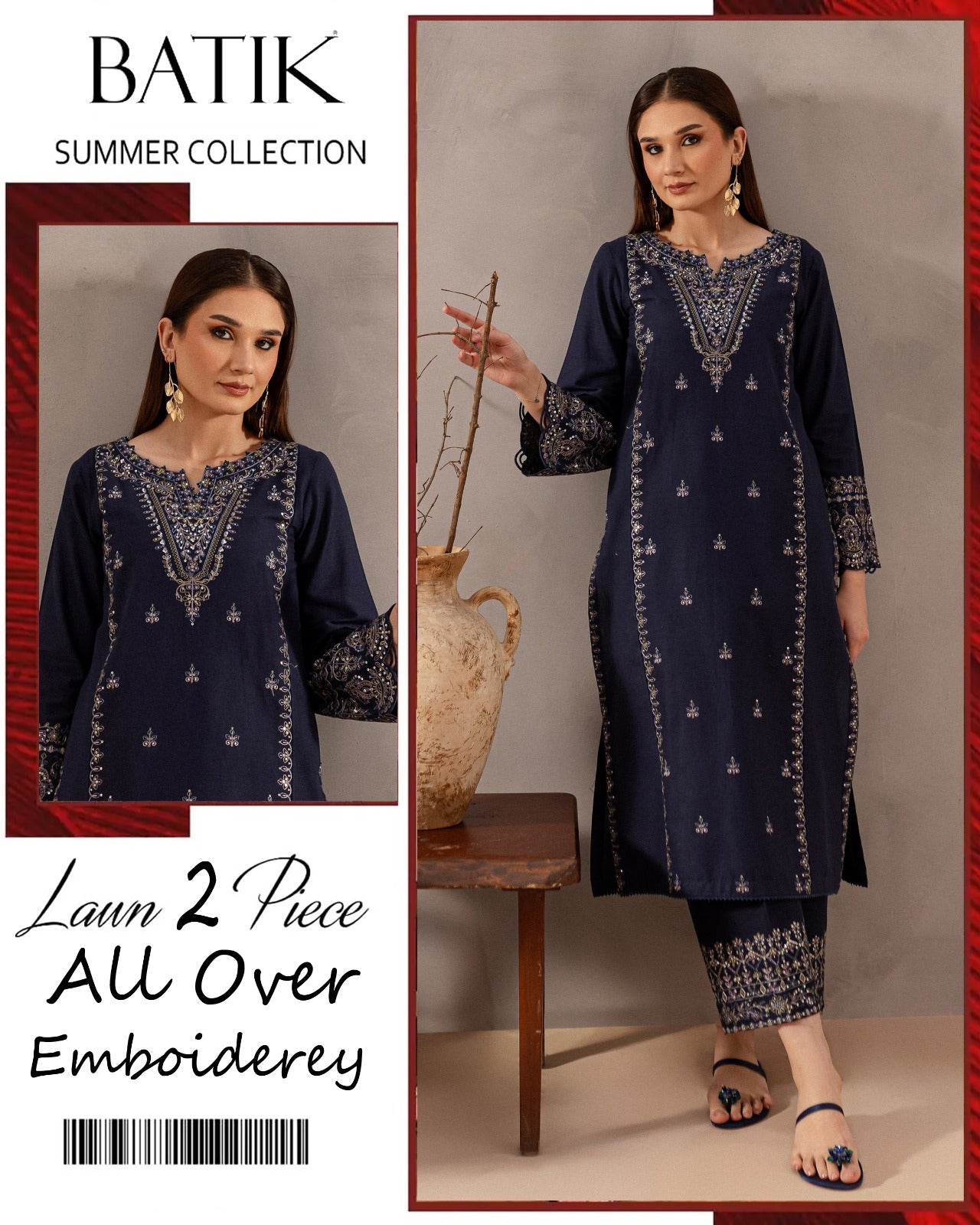 BATIK FULL EMBROIDERY 2 PIECE UNSTITCHED