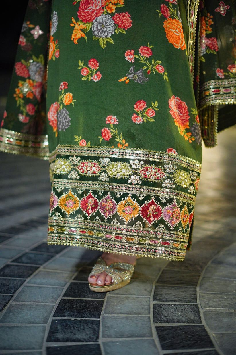 Aneela's Silk Embroidered 3-Piece Unstiched