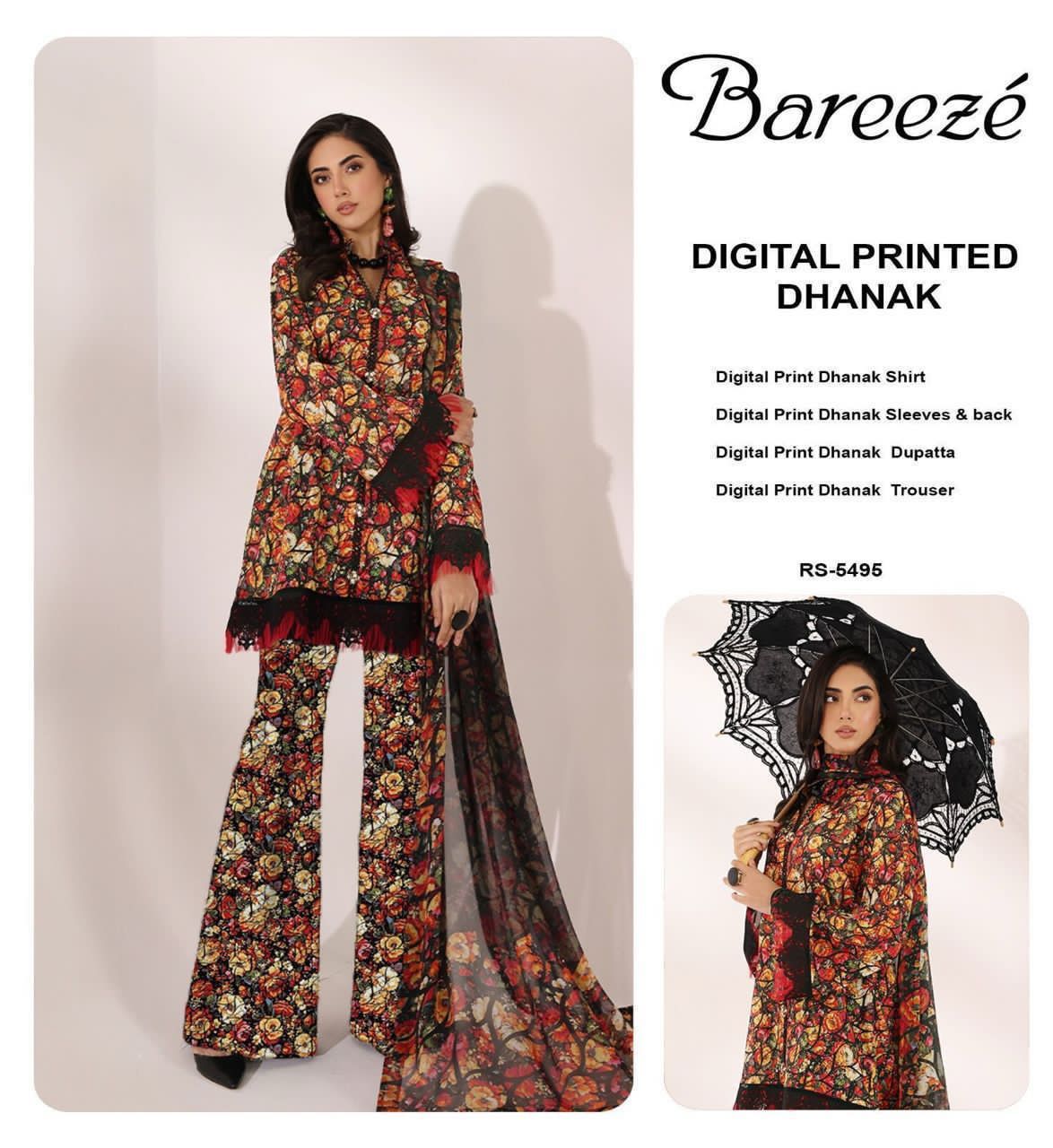 Breeze 3pc digital printed dhanak