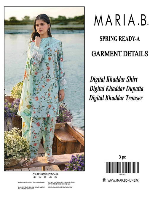 maria b 3pece digital printed kahddar